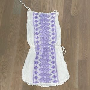 Melissa Odabash purple and white strapless coverup